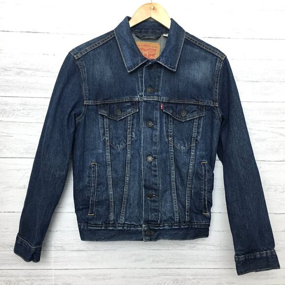 Levi's Women's Jean Jacket Dark Wash Trucker Jacket Cotton size Small - Picture 9 of 9